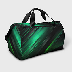Спортивная сумка Black green abstract