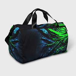 Спортивная сумка Black green abstract