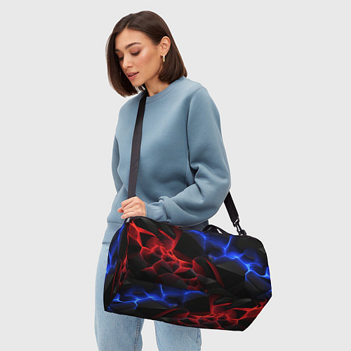 Спортивная сумка Синие и красные плиты / 3D-принт – фото 4