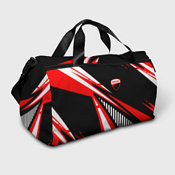 Спортивная сумка Ducati- красные абстрактные фигуры