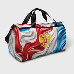 Спортивная сумка Герб России на фоне флага