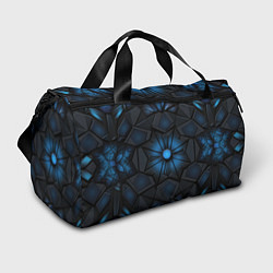 Спортивная сумка Калейдоскопные черные и синие узоры
