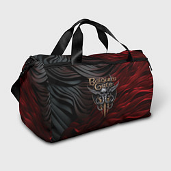 Спортивная сумка Baldurs Gate 3 logo dark red black