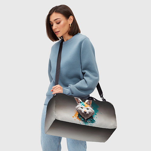 Спортивная сумка Кролик в каплях краски / 3D-принт – фото 4
