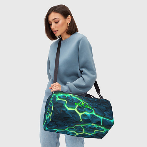 Спортивная сумка CS GO green texture logo / 3D-принт – фото 4