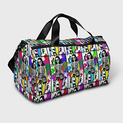 Спортивная сумка Разноцветные скелеты девушки - поп-арт - мода