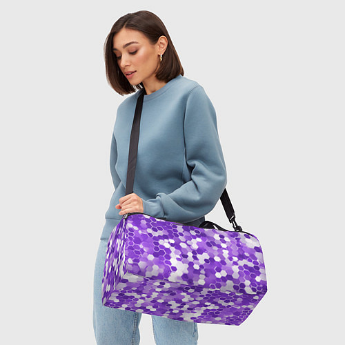 Спортивная сумка Кибер Hexagon Фиолетовый / 3D-принт – фото 4