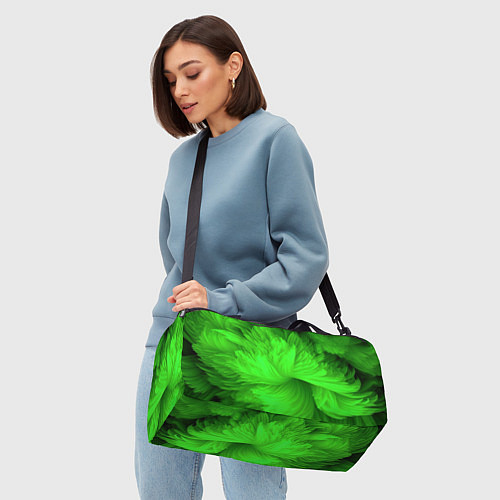 Спортивная сумка Зеленая объемная абстракция / 3D-принт – фото 4