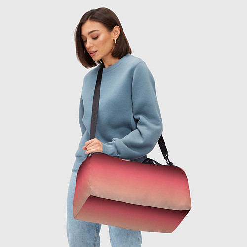 Спортивная сумка Градиент красно-бежевый / 3D-принт – фото 4