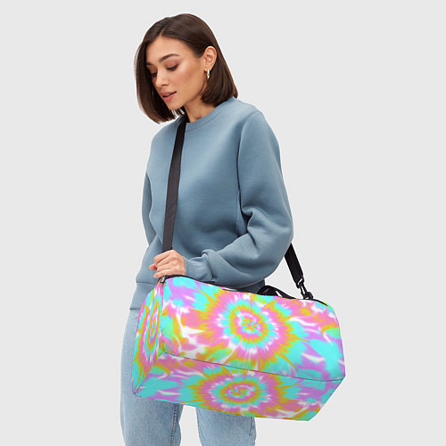 Спортивная сумка Tie-Dye кислотный в стиле барби / 3D-принт – фото 4