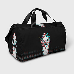 Спортивная сумка Samurai glitch cyberpunk city