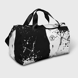 Спортивная сумка Ссср знак качества - краски брызг чёрно-белых