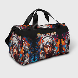 Сумки спортивные Граффити парень в наушниках music non stop, цвет: 3D-принт