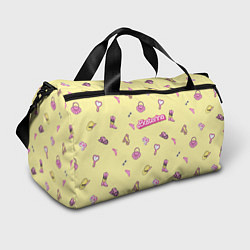 Спортивная сумка Екатерина - в стиле барби: аксессуары на желтом па