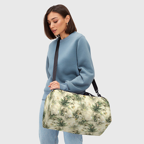 Спортивная сумка Рождественский декор - рисунки ангелов / 3D-принт – фото 4