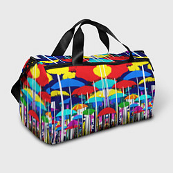 Спортивная сумка Mirror pattern of umbrellas - pop art