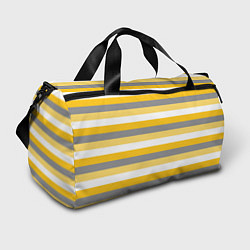 Спортивная сумка Полосатый серо-жёлтый