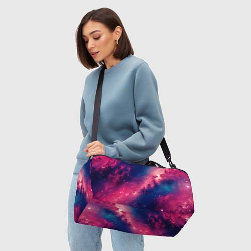 Спортивная сумка Галактика в розовом цвете / 3D-принт – фото 4