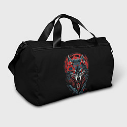 Спортивная сумка Логотип рок группы Алиса на фоне волка
