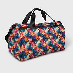 Спортивная сумка Паттерн абстрактные разноцветные волны