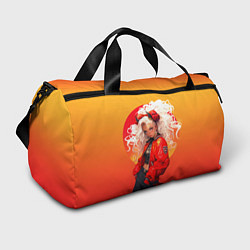 Спортивная сумка Девушка-демон от нейросети - желто-красный градиен