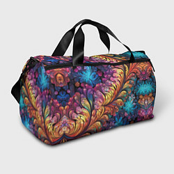 Спортивная сумка Витиеватый разноцветный абстрактный узор