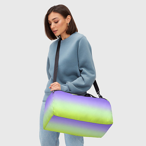 Спортивная сумка Фиолетовый мятный и желто-зеленый градиент / 3D-принт – фото 4