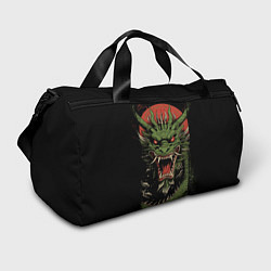 Спортивная сумка Зеленый дракон с открытой пастью