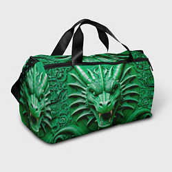 Спортивная сумка Нейросеть - барельеф зелёный дракон