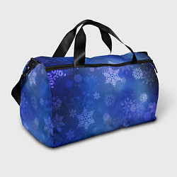 Спортивная сумка Декоративные снежинки на фиолетовом