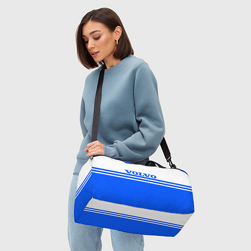 Спортивная сумка Вольво - две синии полосы / 3D-принт – фото 4