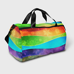 Спортивная сумка Абстрактный разноцветный волнистый фон со снежинка