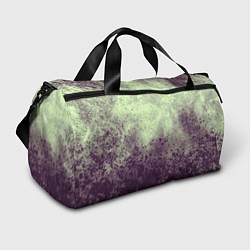 Спортивная сумка Абстракция - фиолетовые пятна на зеленом фоне