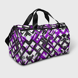 Сумки спортивные Фиолетовые и чёрные мазки, цвет: 3D-принт