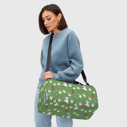 Спортивная сумка Надоедливые гуси - паттерн / 3D-принт – фото 4