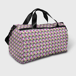 Спортивная сумка Геометрический треугольники бело-серо-розовый