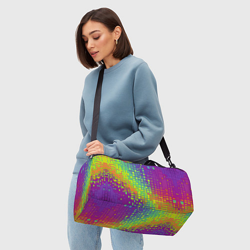 Спортивная сумка Разноцветные пиксели / 3D-принт – фото 4