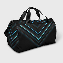 Спортивная сумка Голубые геометрические неоновые полосы