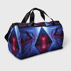 Спортивная сумка Фиолетовое свечение за треугольной абстракцией