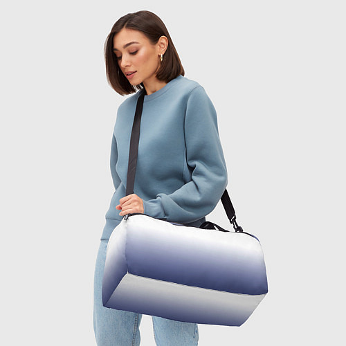 Спортивная сумка Туманный градиент бело-синий / 3D-принт – фото 4