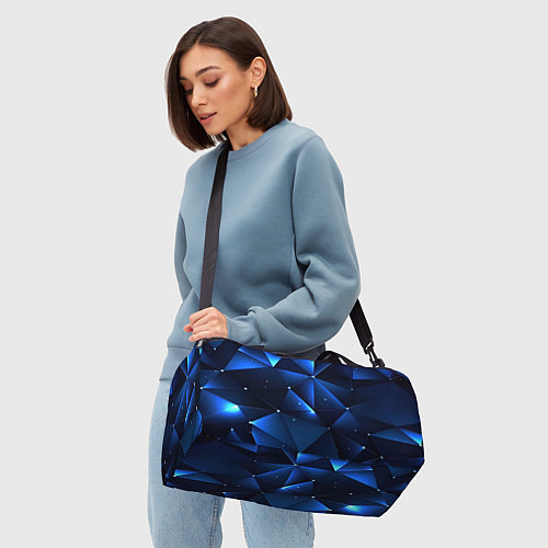 Спортивная сумка Синяя геометрическая абстракция / 3D-принт – фото 4