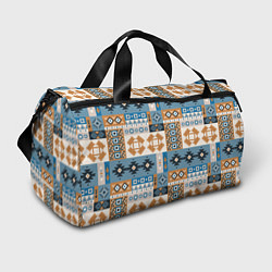 Спортивная сумка Этнический мозаичный геометрический паттерн