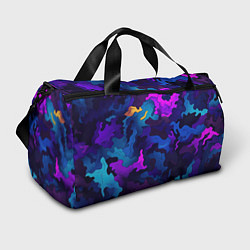 Спортивная сумка Яркие кислотная разноцветные пятна в виде камуфляж