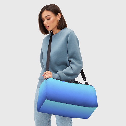 Спортивная сумка Голубой и черно-синий градиент / 3D-принт – фото 4