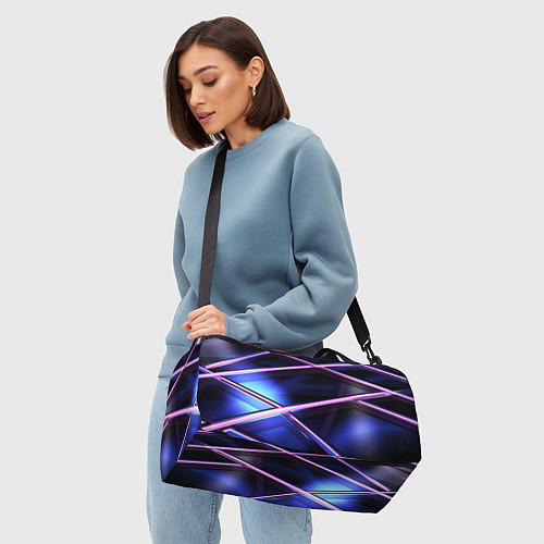 Спортивная сумка Фиолетовая геометрическая абстракция / 3D-принт – фото 4