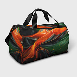Спортивная сумка Оранжевая и зеленый абстракция