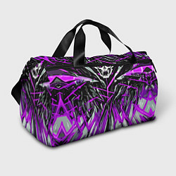 Спортивная сумка Череп и фиолетовые полосы