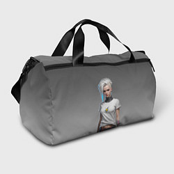 Спортивная сумка Блондинка в белой футболке Cyberpunk 2077