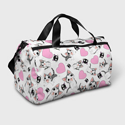 Спортивная сумка Влюблённый котик аниме и сердечки