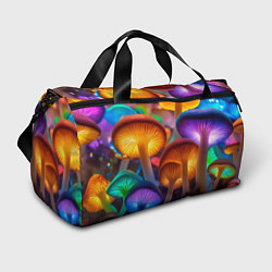 Спортивная сумка Неоновые светящиеся грибы
